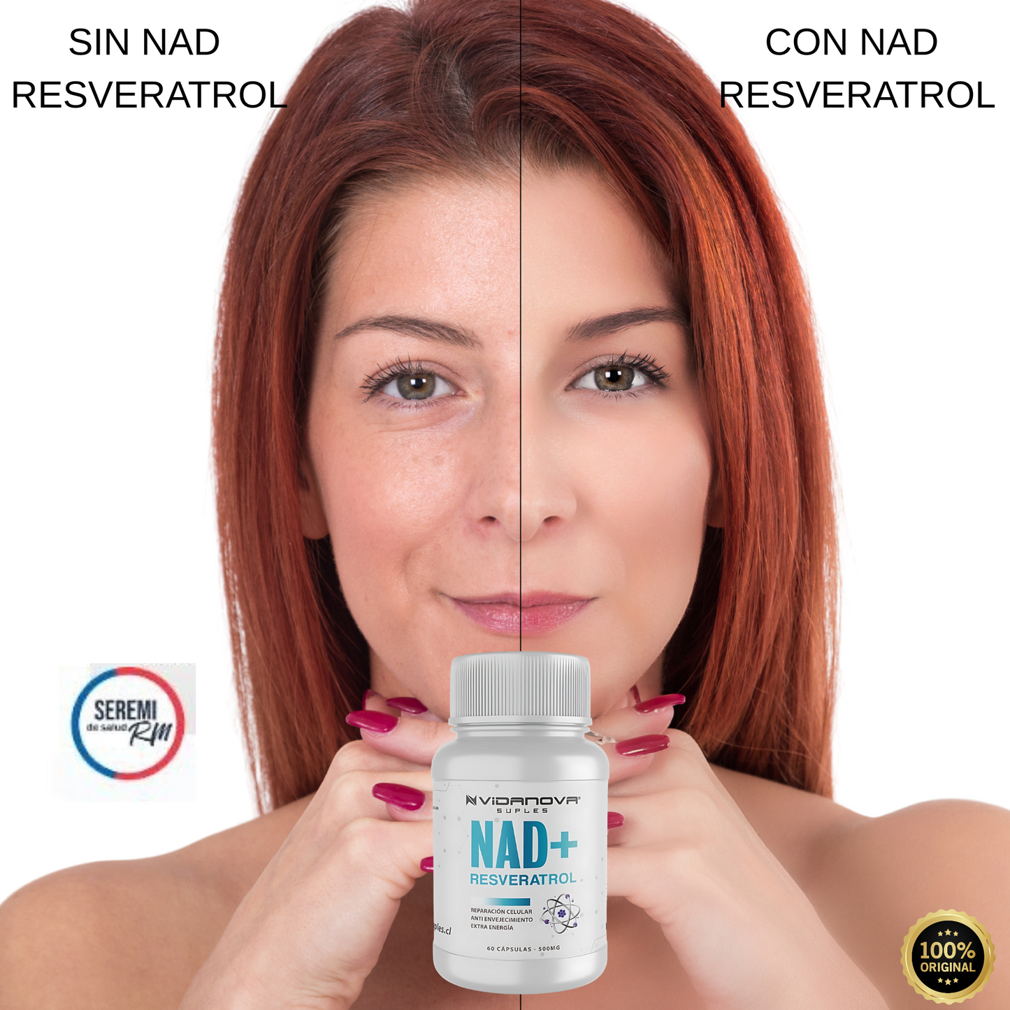 NAD+ Resveratrol 500mg - 60 Cápsulas Original