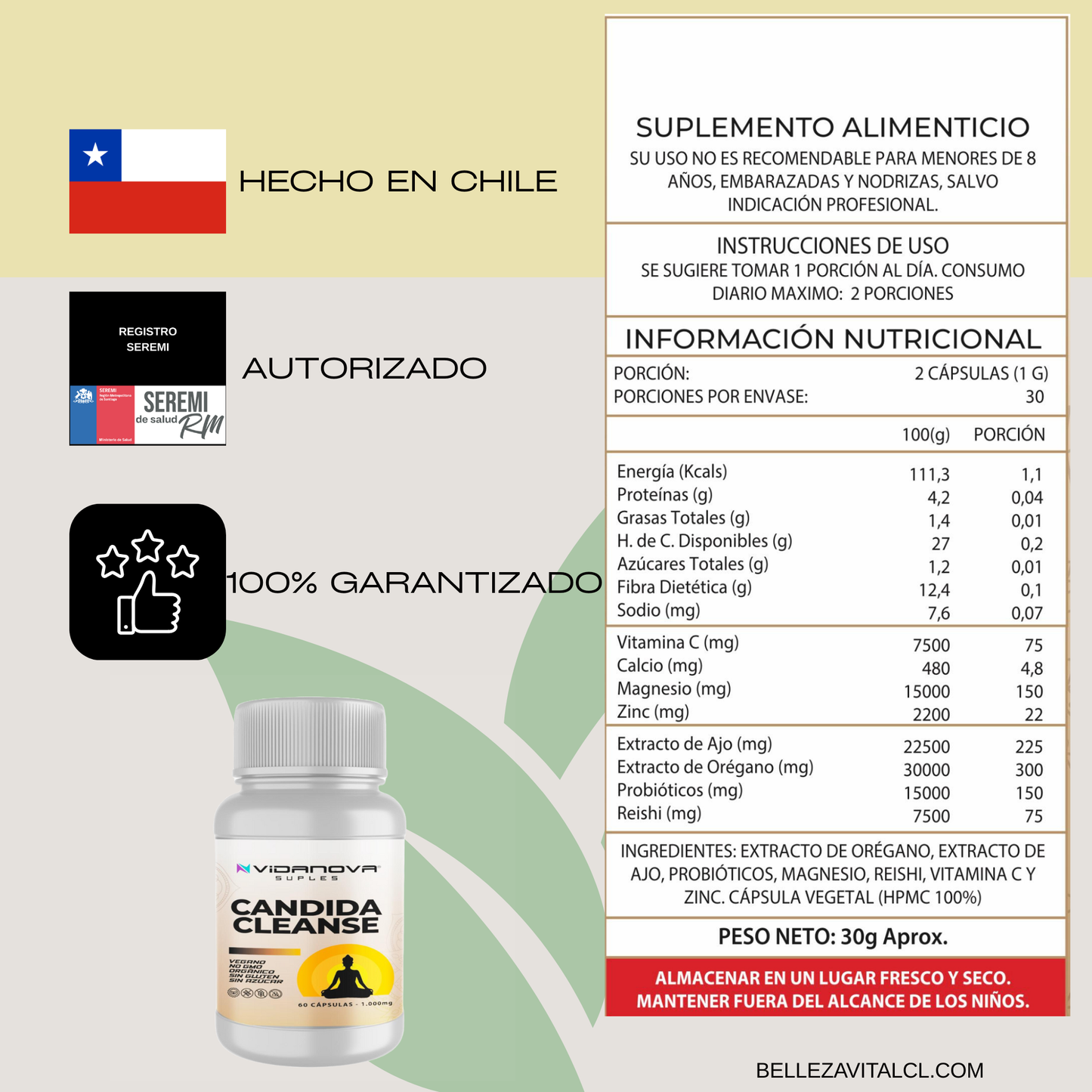 CANDIDA CLEANSE 1000MG 60 CAPS